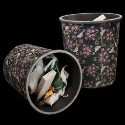 Floral Trash Bin