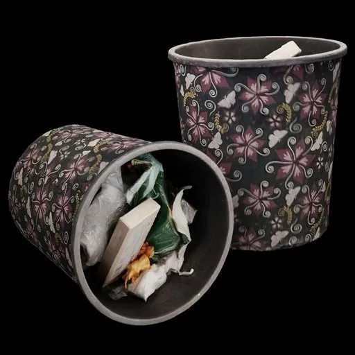 Floral Trash Bin