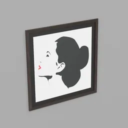 Women with red lips frame