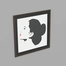 Women with red lips frame