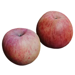 Realistic 3D apple model with high-resolution textures, suitable for Blender rendering.