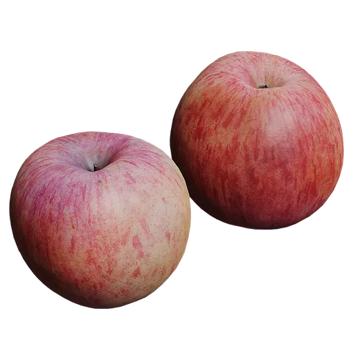 Realistic 3D apple model with high-resolution textures, suitable for Blender rendering.