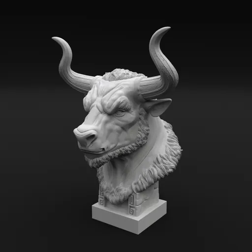 Bull Head Bust