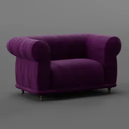 Wide cloth arm chair