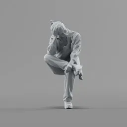 Lowpoly Female Sitting