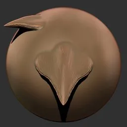 3D sculpting brush impression for detailing reptilian skin textures in Blender models.