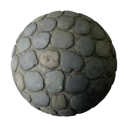 Round Cobblestone Pavement