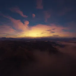 Aerial Sunrise Landscape Valley