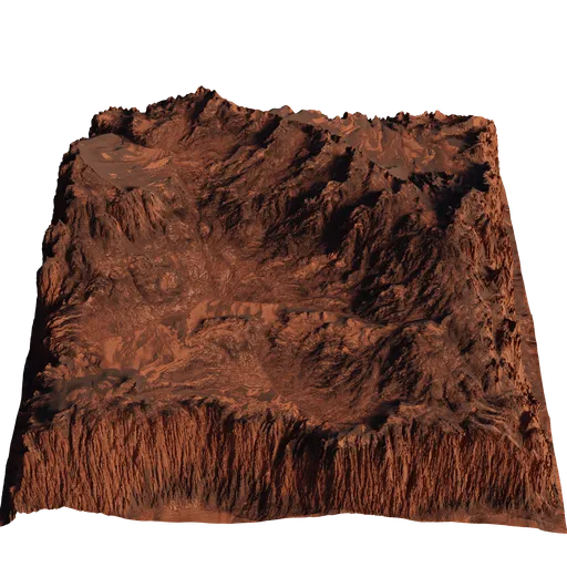 Detailed 3D mountain model with realistic textures for Blender rendering and animation.