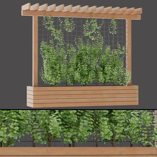 Vertical Wooden Trellis Set