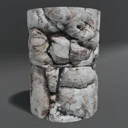 Stone Cylinder Post Pillar Boulder