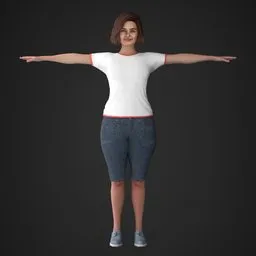 Woman Casual Dress Rigged