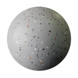 High-resolution PBR terrazzo material with colorful speckles for 3D modeling in Blender.
