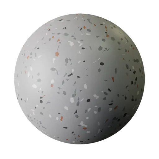 High-resolution PBR terrazzo material with colorful speckles for 3D modeling in Blender.