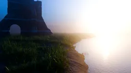 Ancient Ruins by the Serene River