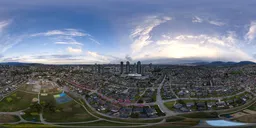 Cloudy Sunset Cityscape Buildings