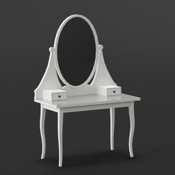 Boudoir white round mirror