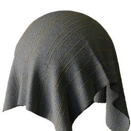Gray Wool Carpet with Gold Pinstripes