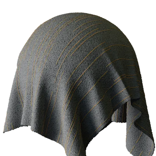 Gray Wool Carpet with Gold Pinstripes