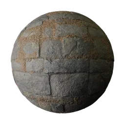 Mossy Dark Medieval Castle Wall