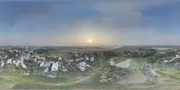 Sunset Over Countryside & City