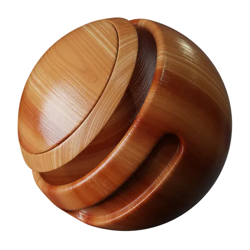 High-quality PBR varnished wood texture for 3D modeling and rendering in Blender, seamless and glossy.