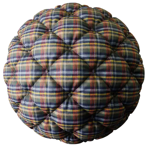 Quilted Fabric Tartan Blue
