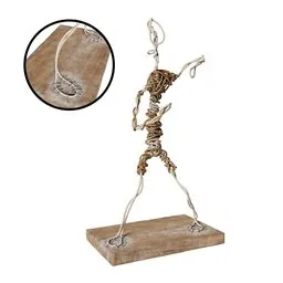 Detailed 3D skeleton model with braided wire, designed for Blender, ideal as a support structure for sculpting.