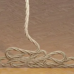 Realistic 3D rope model using Blender with advanced cloth physics for texture and simulation accuracy.