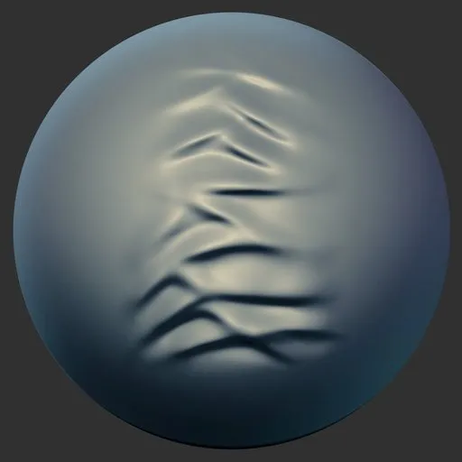 ER Fabric Brush 159 sculpting effect showcasing wrinkle and crease patterns for 3D modeling in Blender.