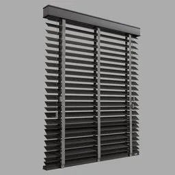 Detailed 3D model of venetian blinds for Blender, with realistic textures and accurate dimensions for interior design visualizations.