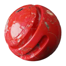 Scratched Red Painted Metal