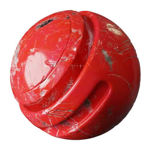 Scratched Red Painted Metal