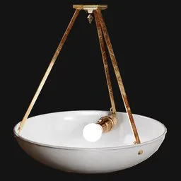 Simple 1920s Ceiling Bowl Pendant Light