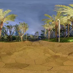 Outdoor stairs at night