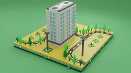 Commercial building lowpoly 09