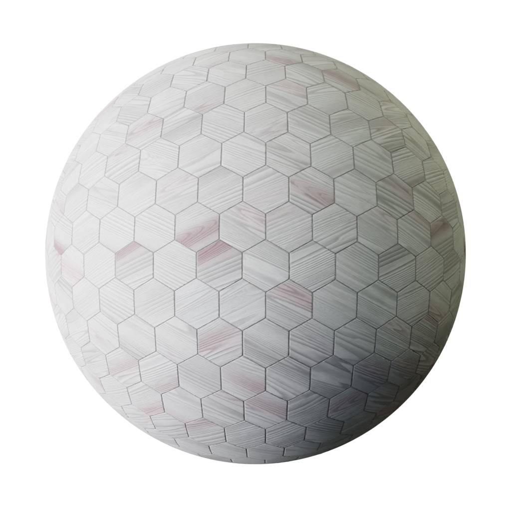 Hexa Wood Tile White | FREE tiles materials | BlenderKit