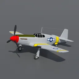 Low Poly North American P-51 Mustang