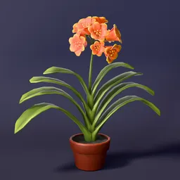 Stylized clivia houseplant