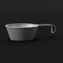 3D rendered multipurpose camping cup for hiking, designed in Blender, with focus on utility and simplicity.