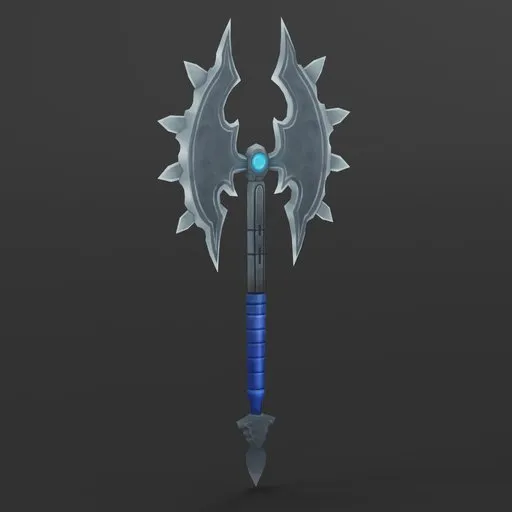 Hand-painted low-poly 3D axe model with ornate details for game and AR/VR design.