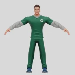 Male Paramedic in Green Uniform