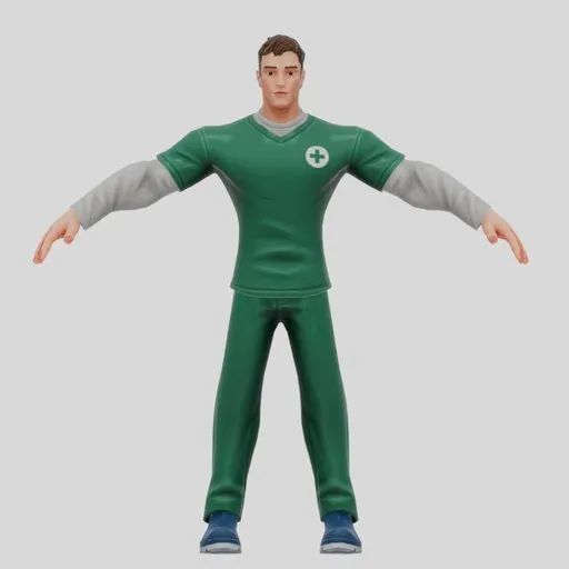 Male Paramedic in Green Uniform