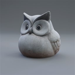 Concrete owl sculpture