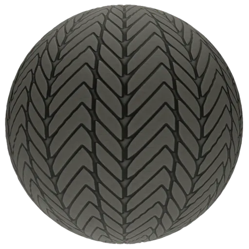 Seamless PBR rubber tire texture for Blender 3D with adjustable scale, rotation, and color settings.