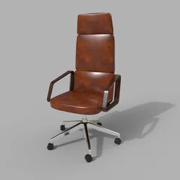 LAS Lead High Chair Brown Leather
