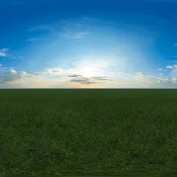 Green grass cloudy blue sky pure sky