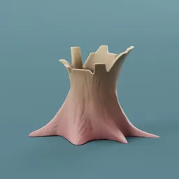 Stylized tree stump vase-short