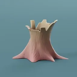 Stylized tree stump vase-short