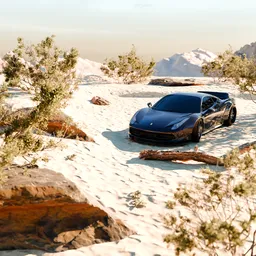 Hyperrealistic Supercar Scene in Desert